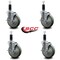 Service Caster 5'' Gray Poly Swivel 1-1/8'' Expanding Stem Caster Set with Brake, 4PK SCC-EX20S514-PPUB-TLB-118-4 - alternate 3